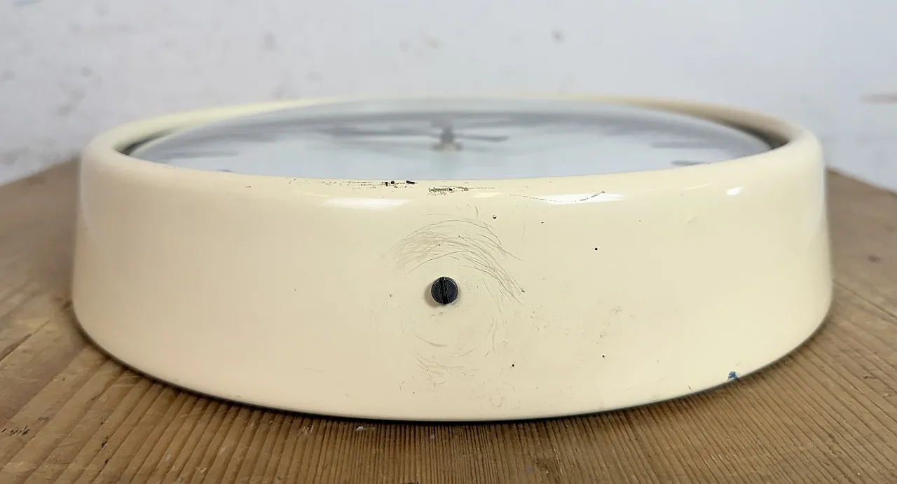 Vintage Beige School Wall Clock from Van Doorn, 1960s 11