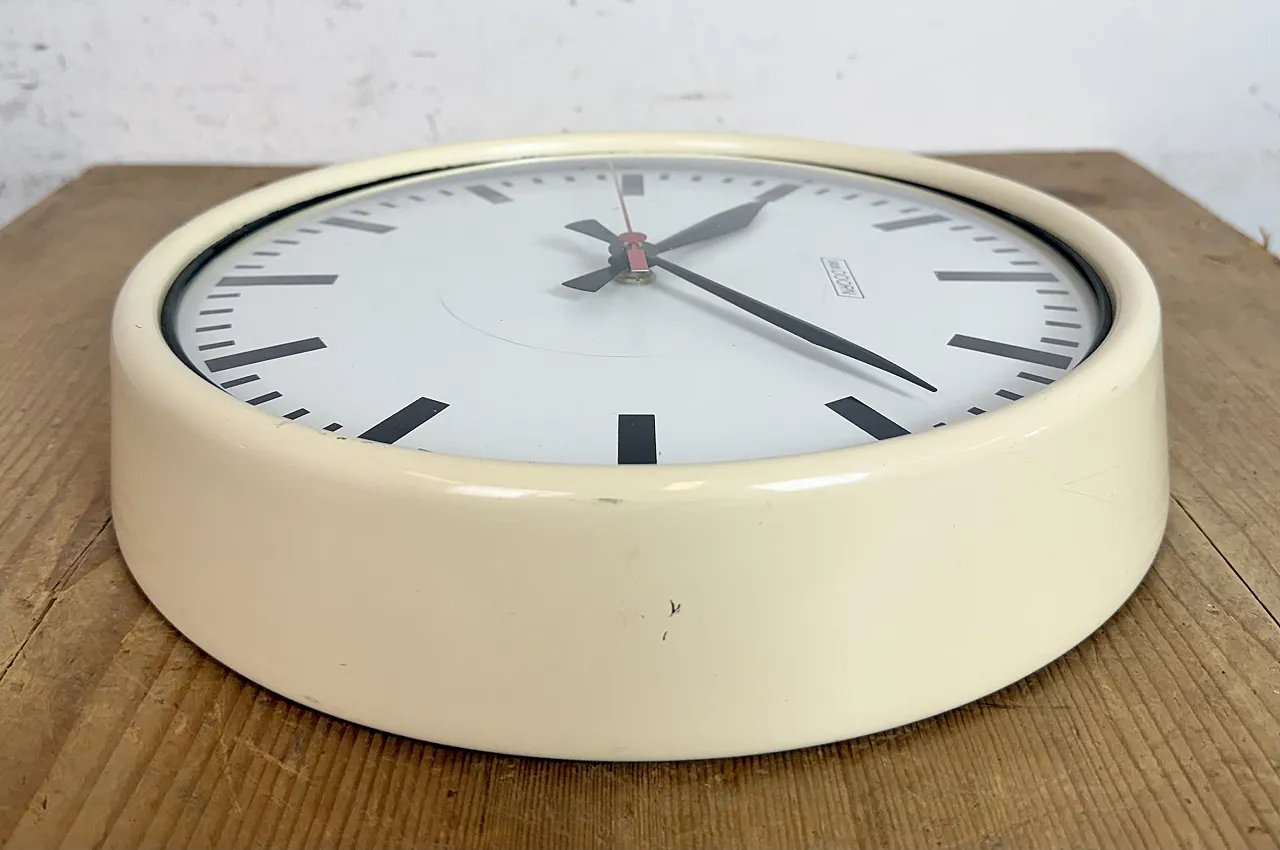Vintage Beige School Wall Clock from Van Doorn, 1960s 12