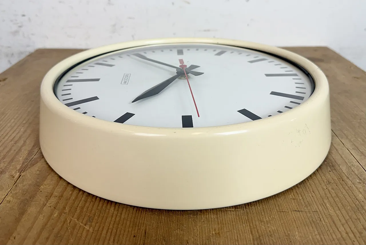 Vintage Beige School Wall Clock from Van Doorn, 1960s 14