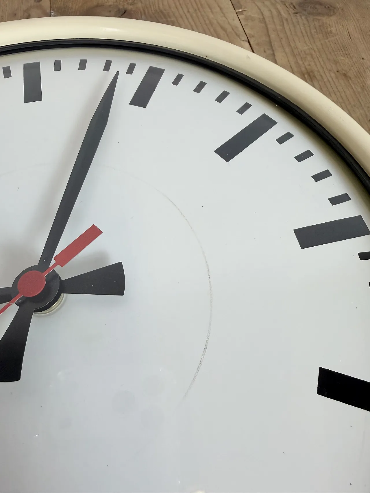 Vintage Beige School Wall Clock from Van Doorn, 1960s 15