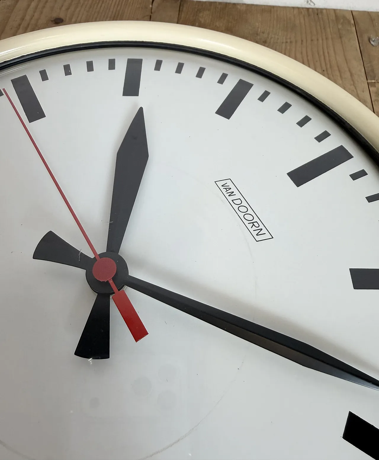 Vintage Beige School Wall Clock from Van Doorn, 1960s 16