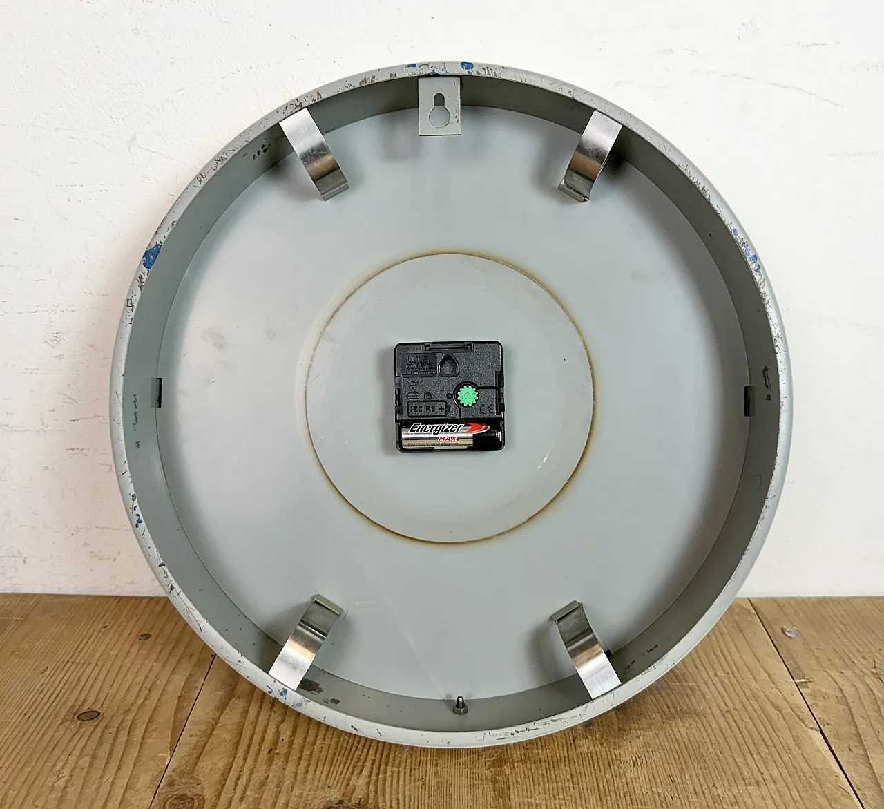 Vintage Beige School Wall Clock from Van Doorn, 1960s 17