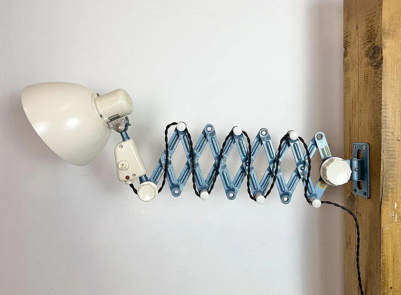 Industrial East German Scissor Lamp from Reif Dresden, 1950s 2