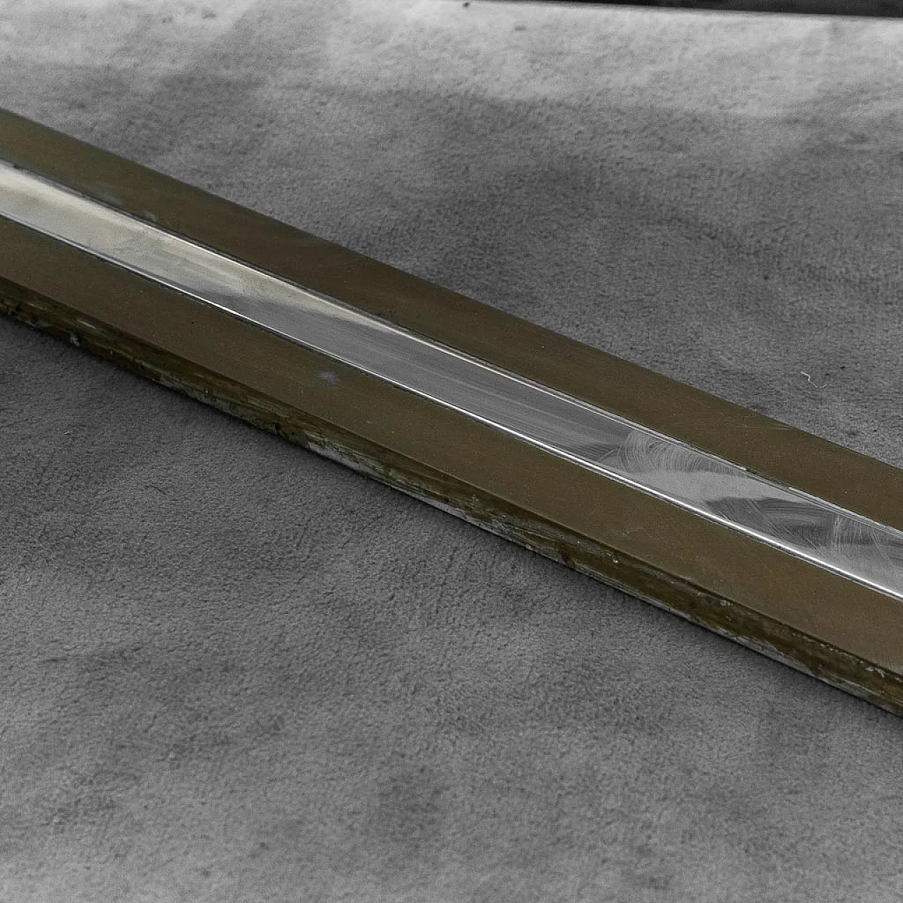 Smoked glass, brass and metal coffee table, 1970s 9