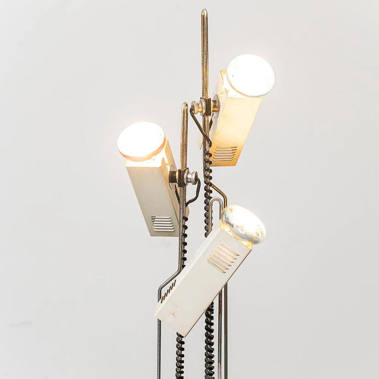 Industrial floor lamp with 3 lights, Joe Colombo style, 70s 4
