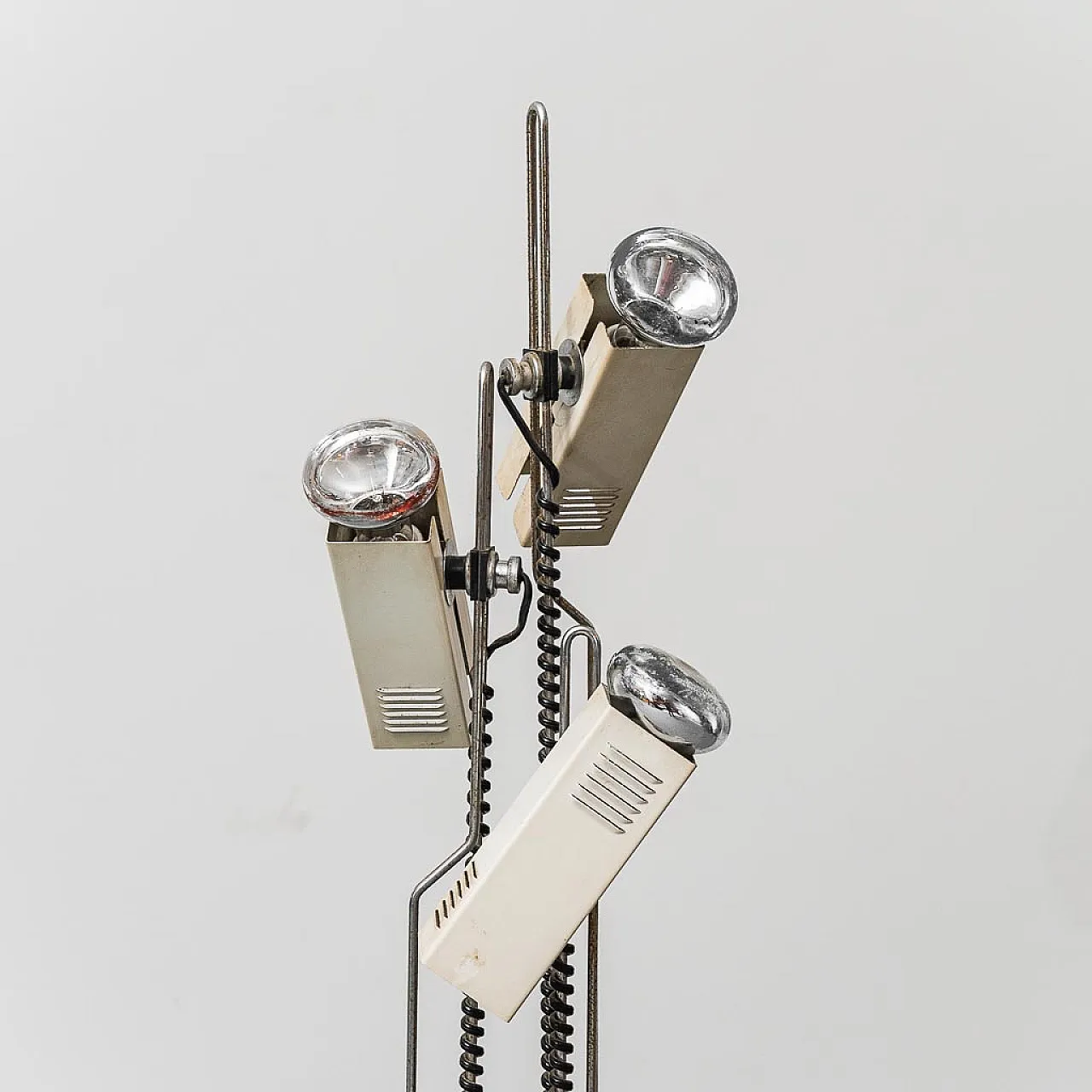 Industrial floor lamp with 3 lights, Joe Colombo style, 70s 6