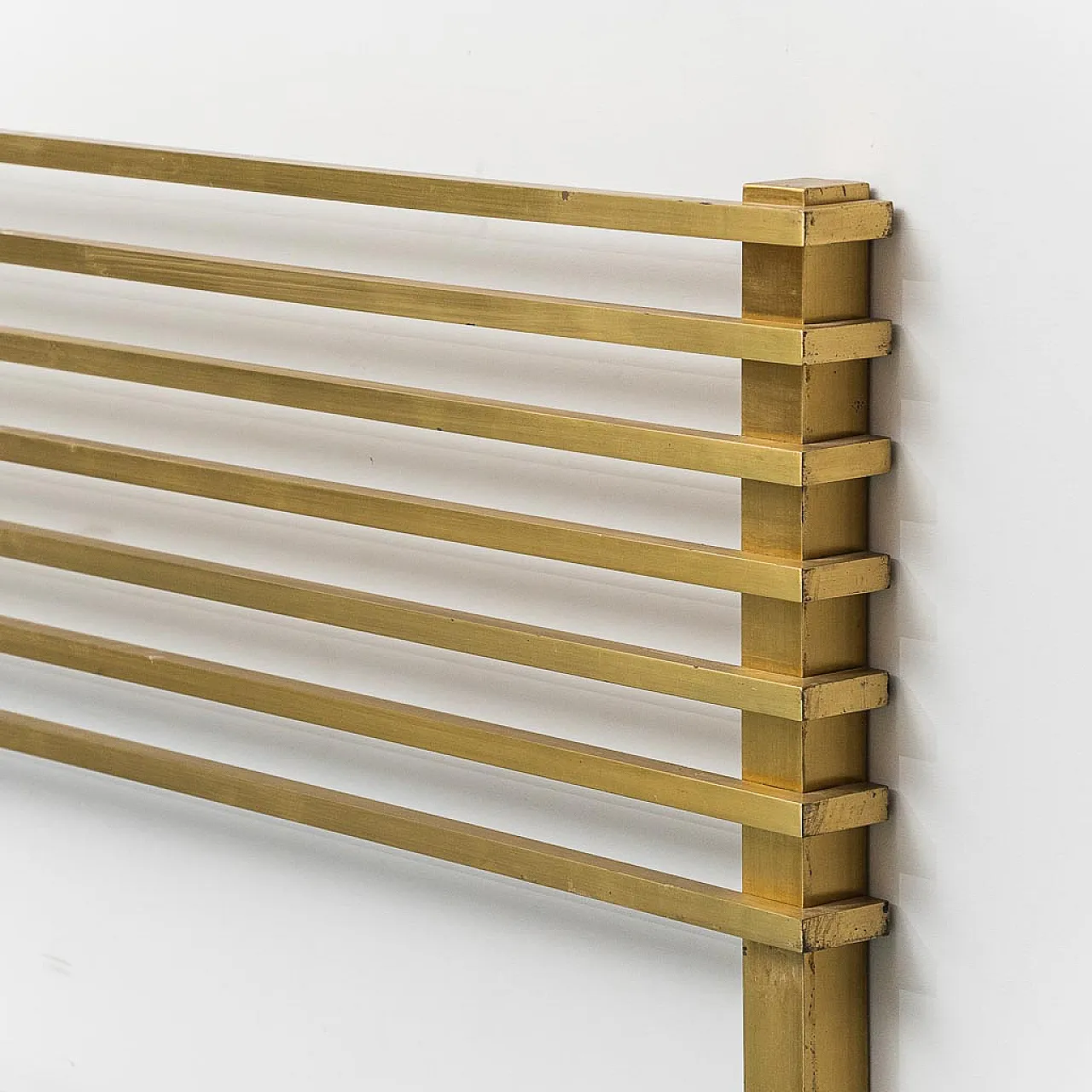 Double bed by Luciano Frigerio in brass and metal, 1970s 2