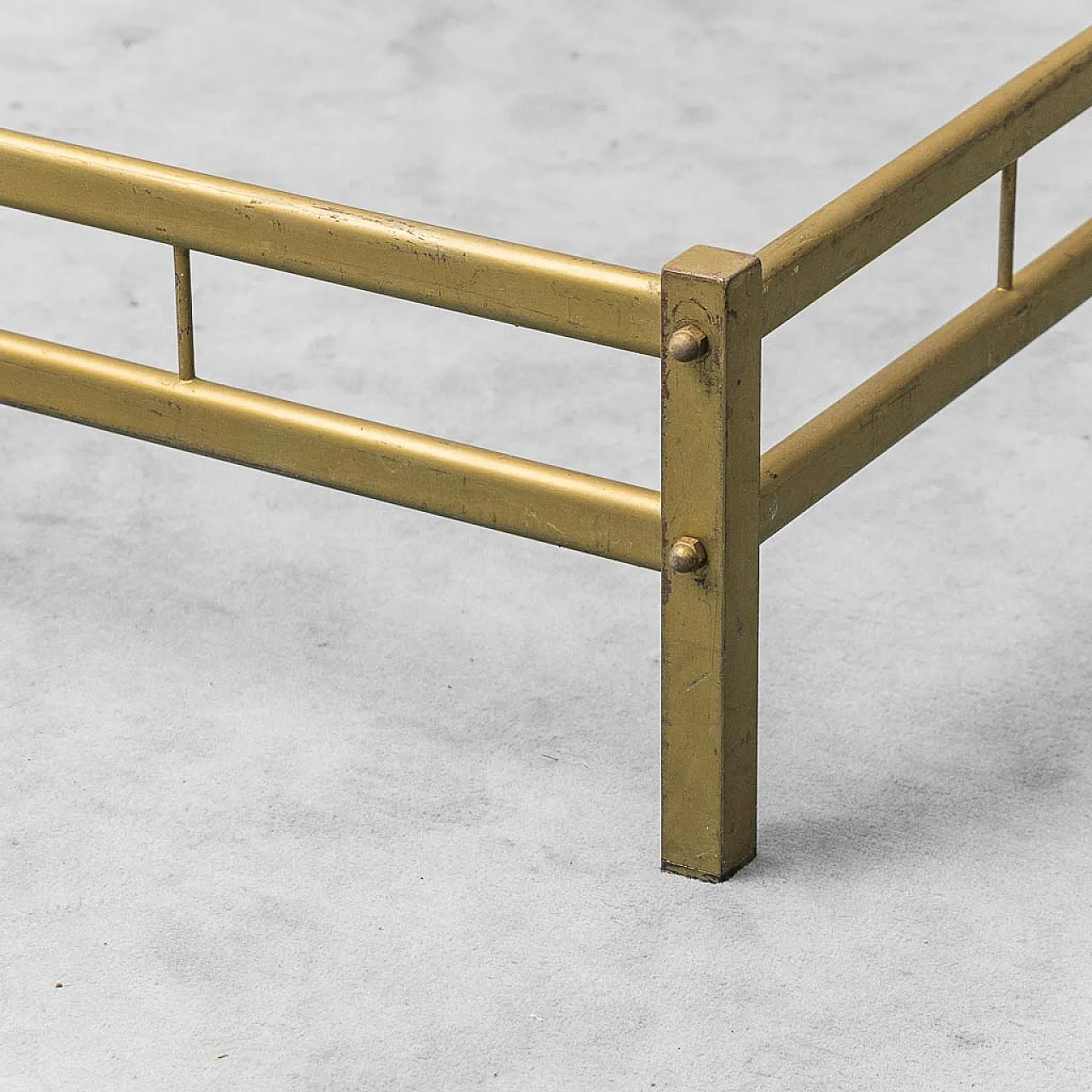 Double bed by Luciano Frigerio in brass and metal, 1970s 5