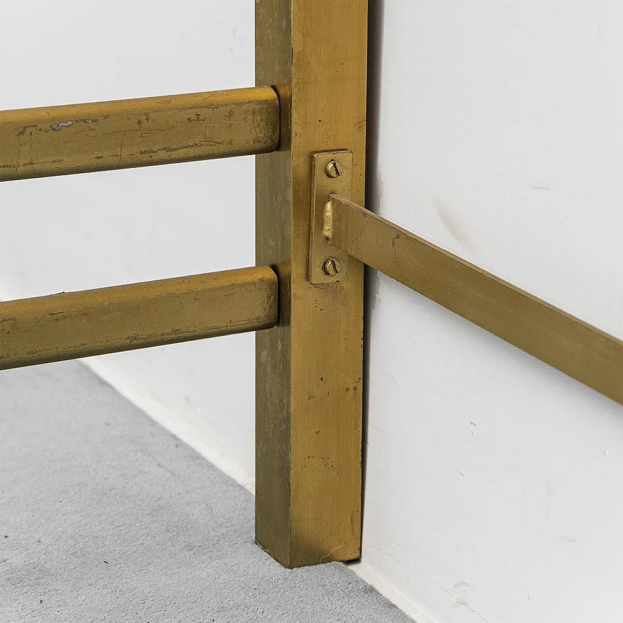 Double bed by Luciano Frigerio in brass and metal, 1970s 6