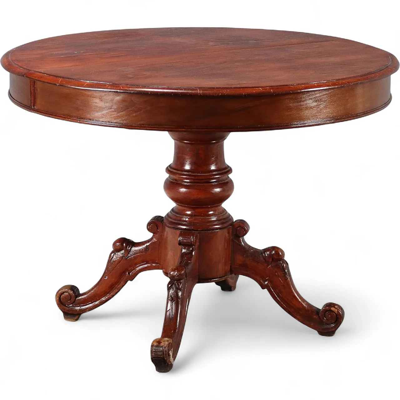 Tavolo allungabile in rovere e pioppo tinto noce, '800 11