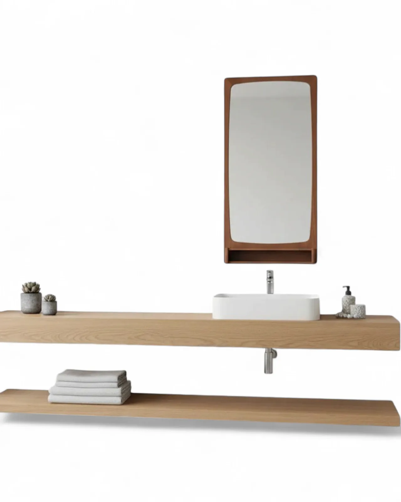 Specchio danese con base, anni '50 5