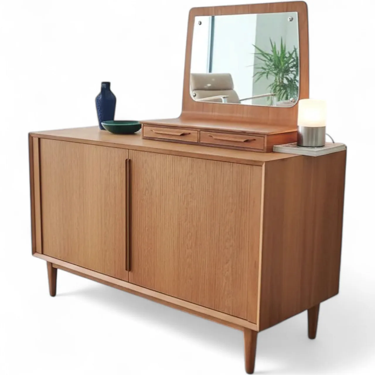 Specchio sospeso di Johannes Andersen danese teak, anni '50 9