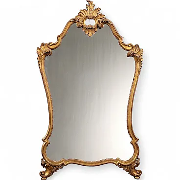 Specchiera tardo barocca intagliata e dorata, fine '800
