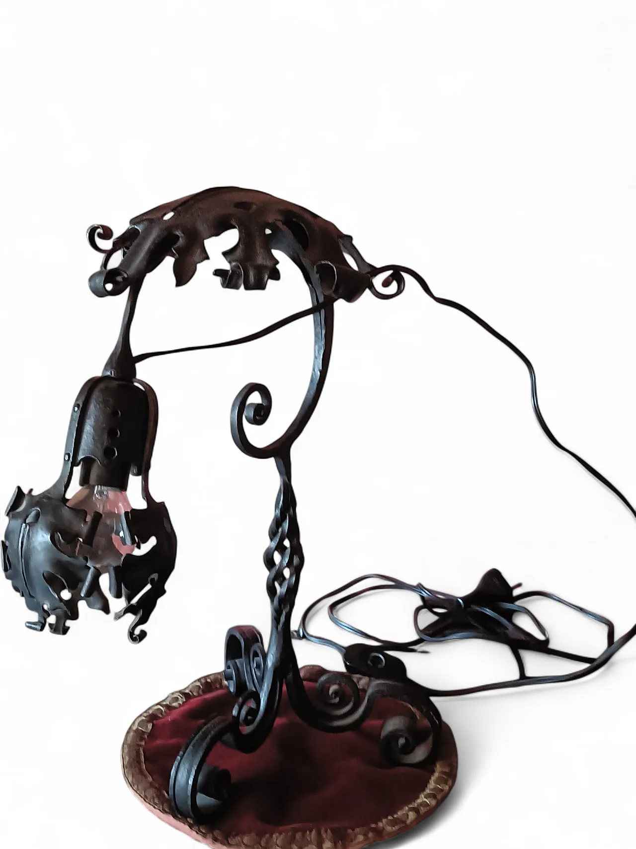 Wrought iron lamp, early 20th century 4
