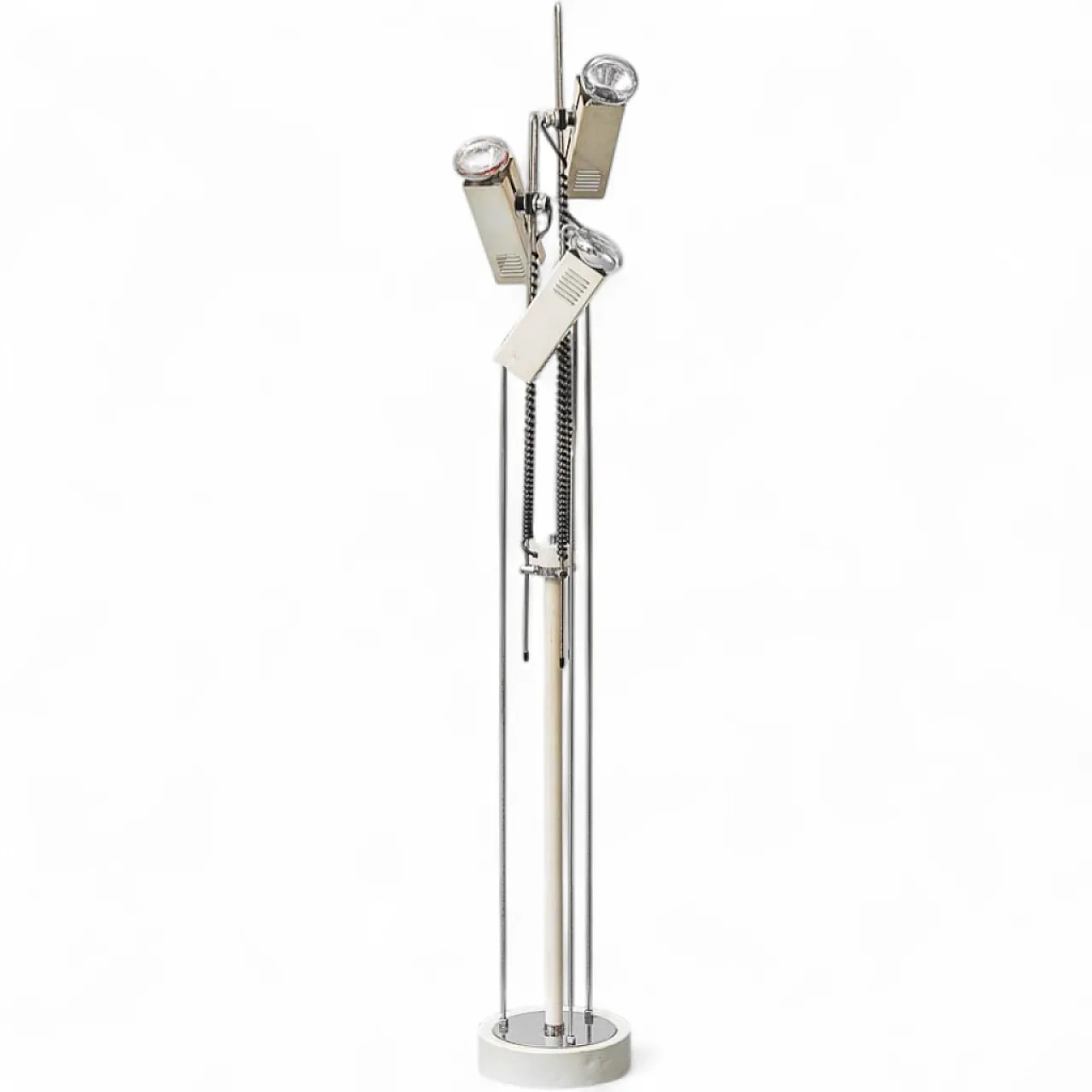 Industrial floor lamp with 3 lights, Joe Colombo style, 70s 11