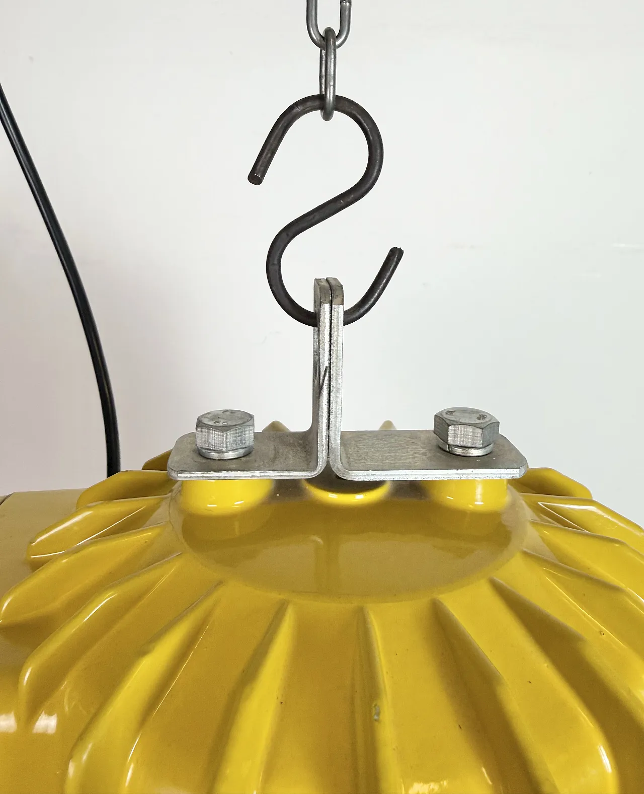 Yellow Industrial Explosion Proof Lamp with Black Enamel Shade, 1990s 8