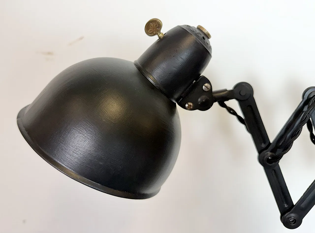 Black Industrial Bauhaus Scissor Wall Lamp from Kaiser Idell, 1930s 4