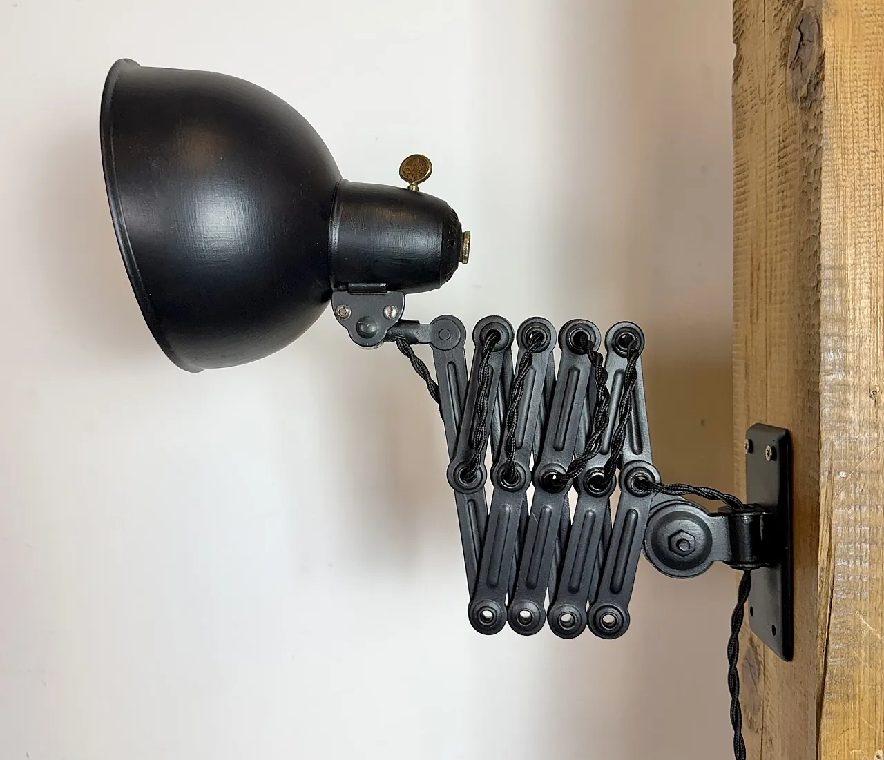 Black Industrial Bauhaus Scissor Wall Lamp from Kaiser Idell, 1930s 7