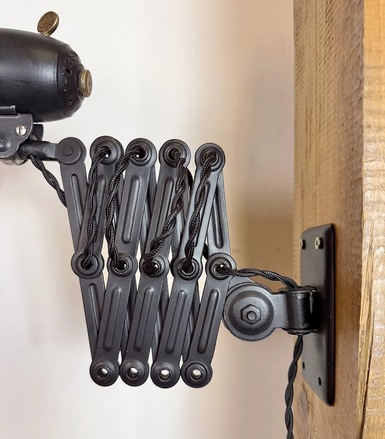 Black Industrial Bauhaus Scissor Wall Lamp from Kaiser Idell, 1930s 8