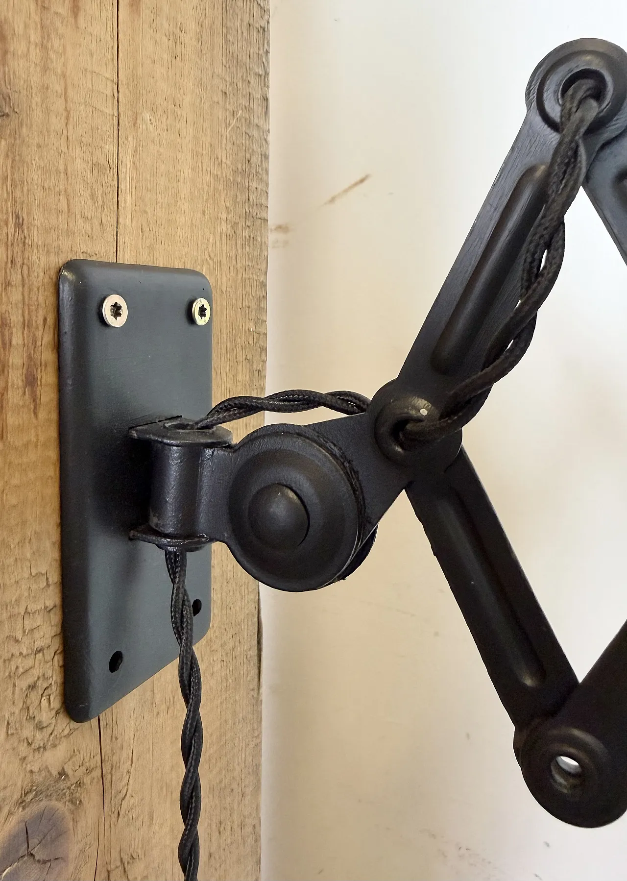 Black Industrial Bauhaus Scissor Wall Lamp from Kaiser Idell, 1930s 11