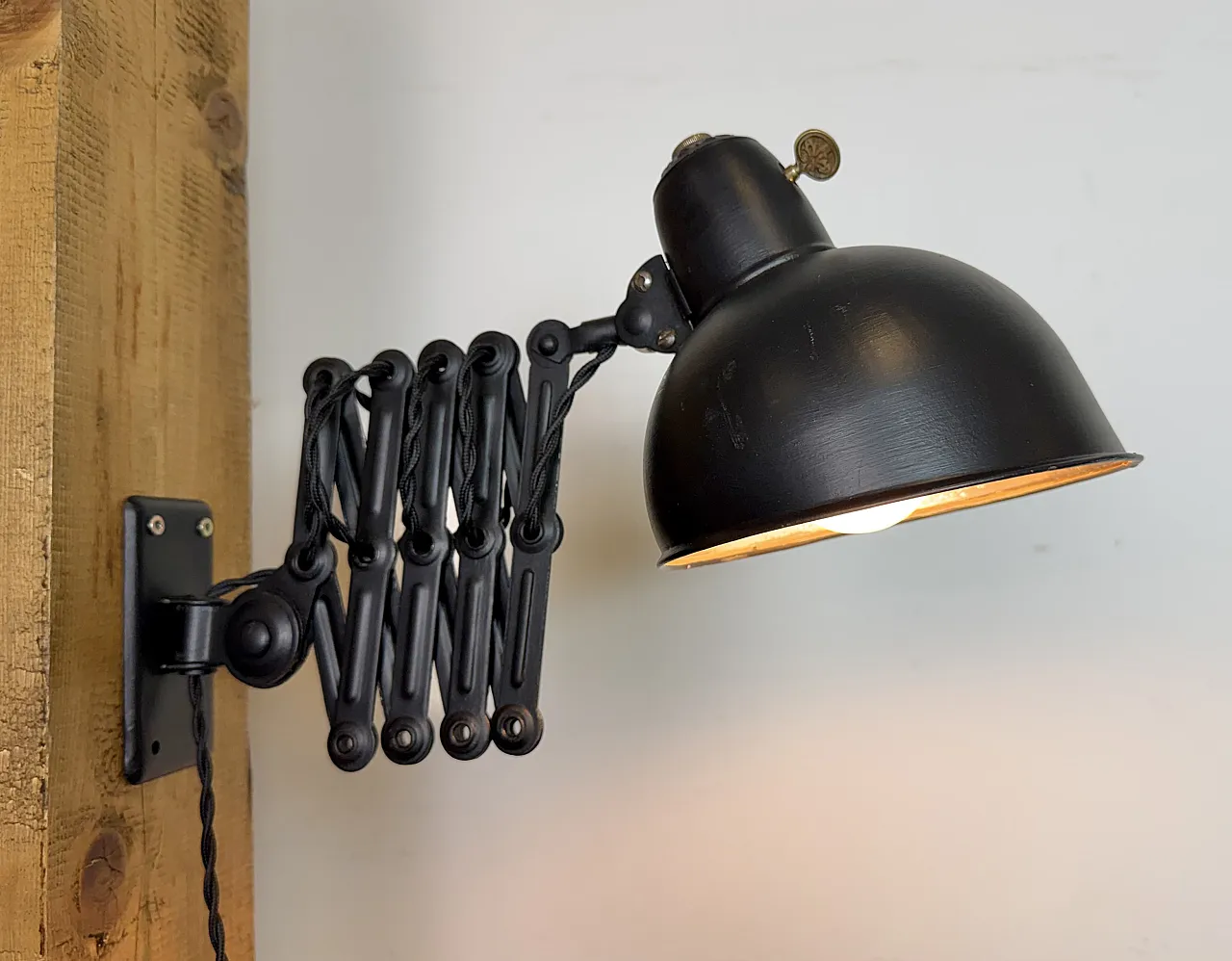 Black Industrial Bauhaus Scissor Wall Lamp from Kaiser Idell, 1930s 17