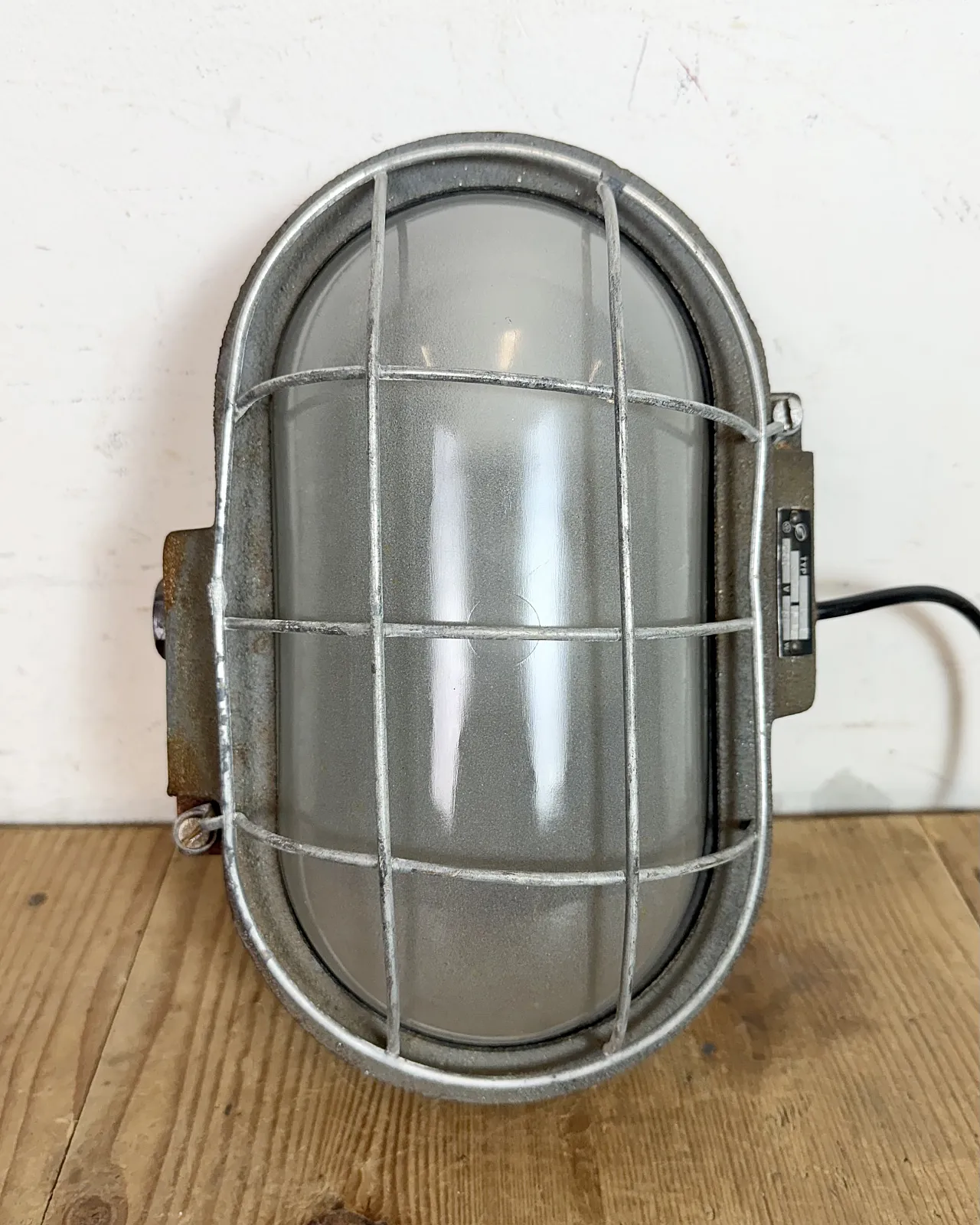 Grey Industrial Cast Iron Wall Light from Elektrosvit, 1960s 3
