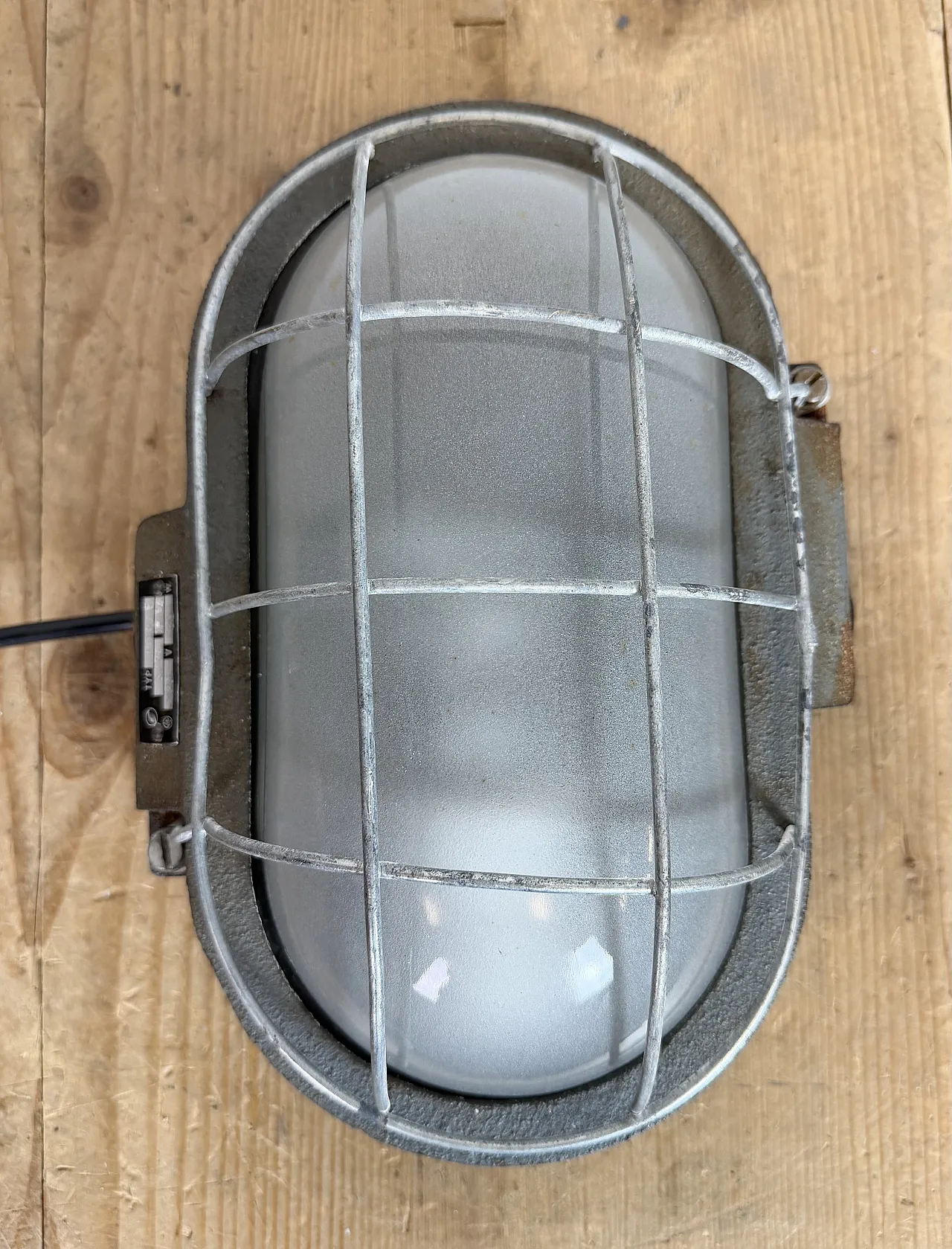 Grey Industrial Cast Iron Wall Light from Elektrosvit, 1960s 9