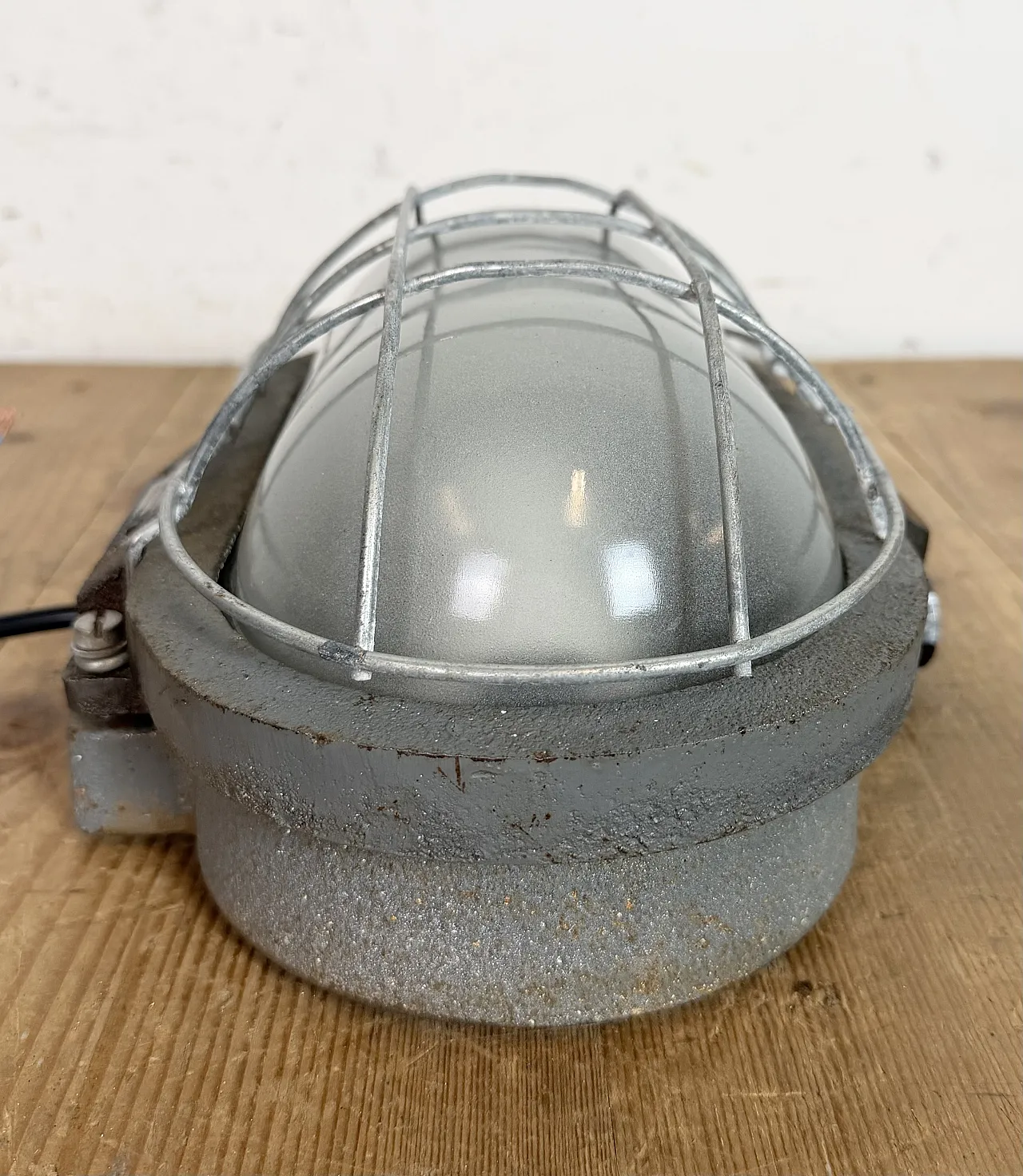 Grey Industrial Cast Iron Wall Light from Elektrosvit, 1960s 10