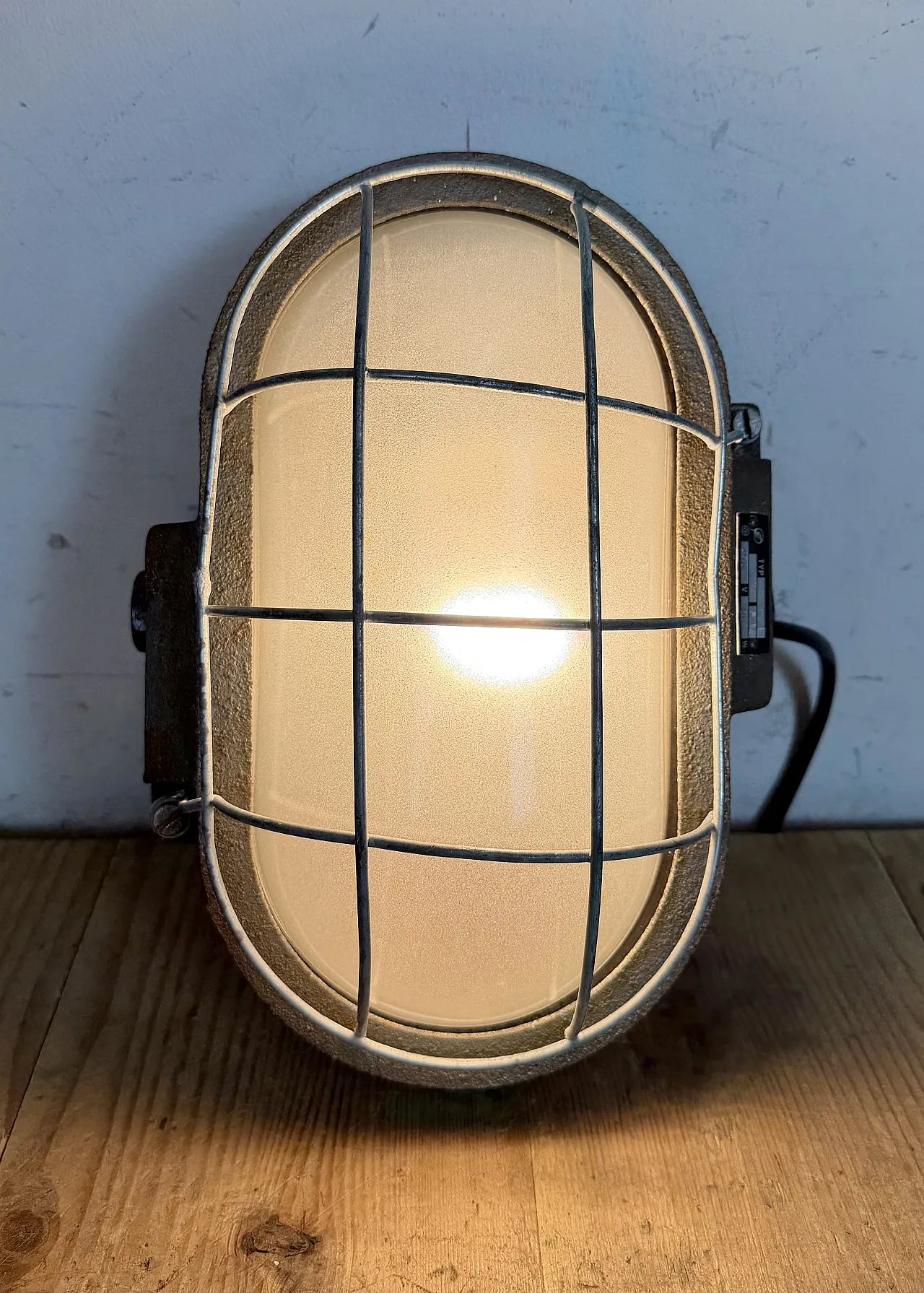 Grey Industrial Cast Iron Wall Light from Elektrosvit, 1960s 14