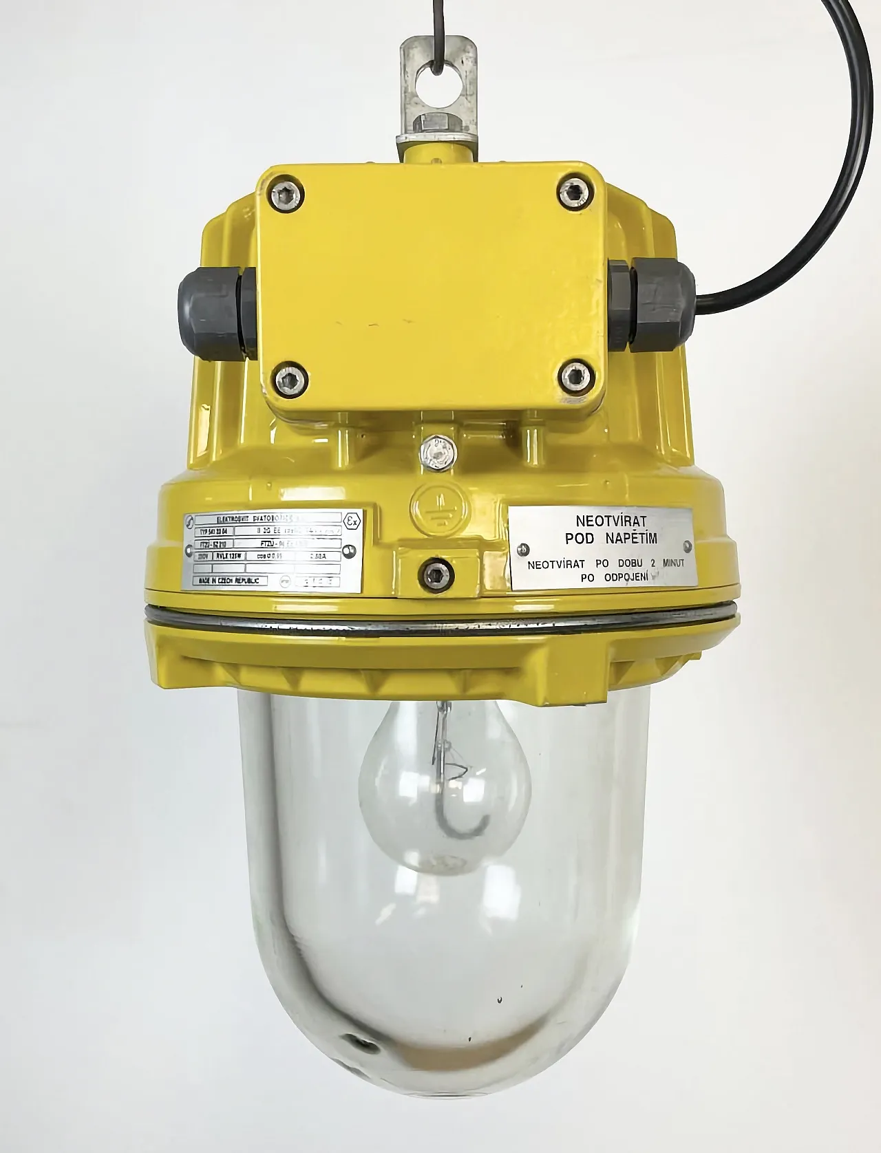 Yellow Industrial Explosion Proof Lamp from Elektrosvit, 1990s 3
