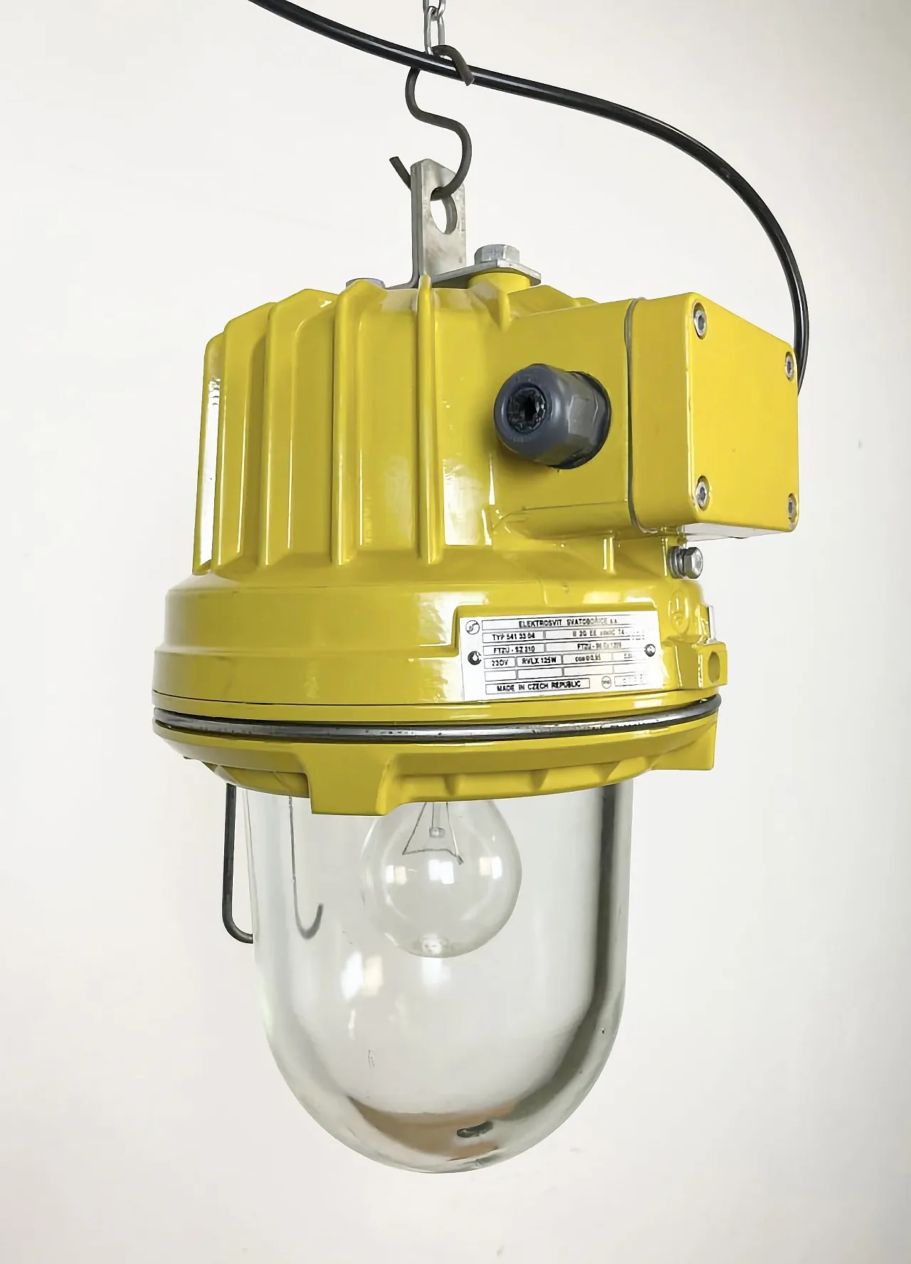 Yellow Industrial Explosion Proof Lamp from Elektrosvit, 1990s 4