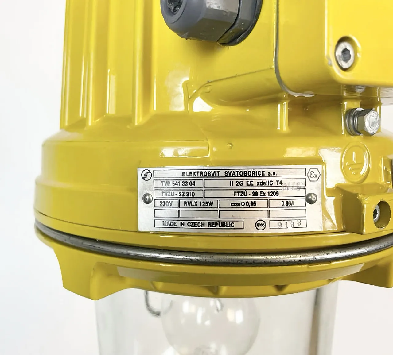 Yellow Industrial Explosion Proof Lamp from Elektrosvit, 1990s 7