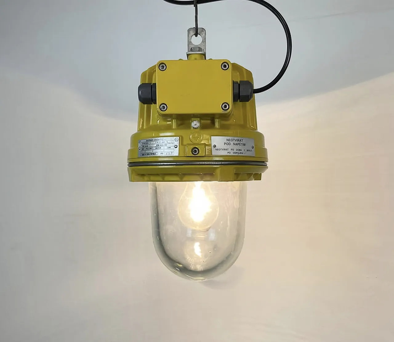 Yellow Industrial Explosion Proof Lamp from Elektrosvit, 1990s 10