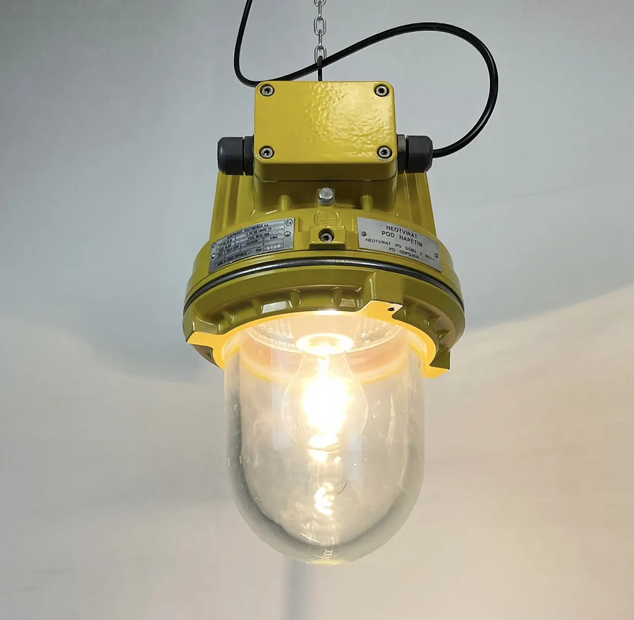 Yellow Industrial Explosion Proof Lamp from Elektrosvit, 1990s 11