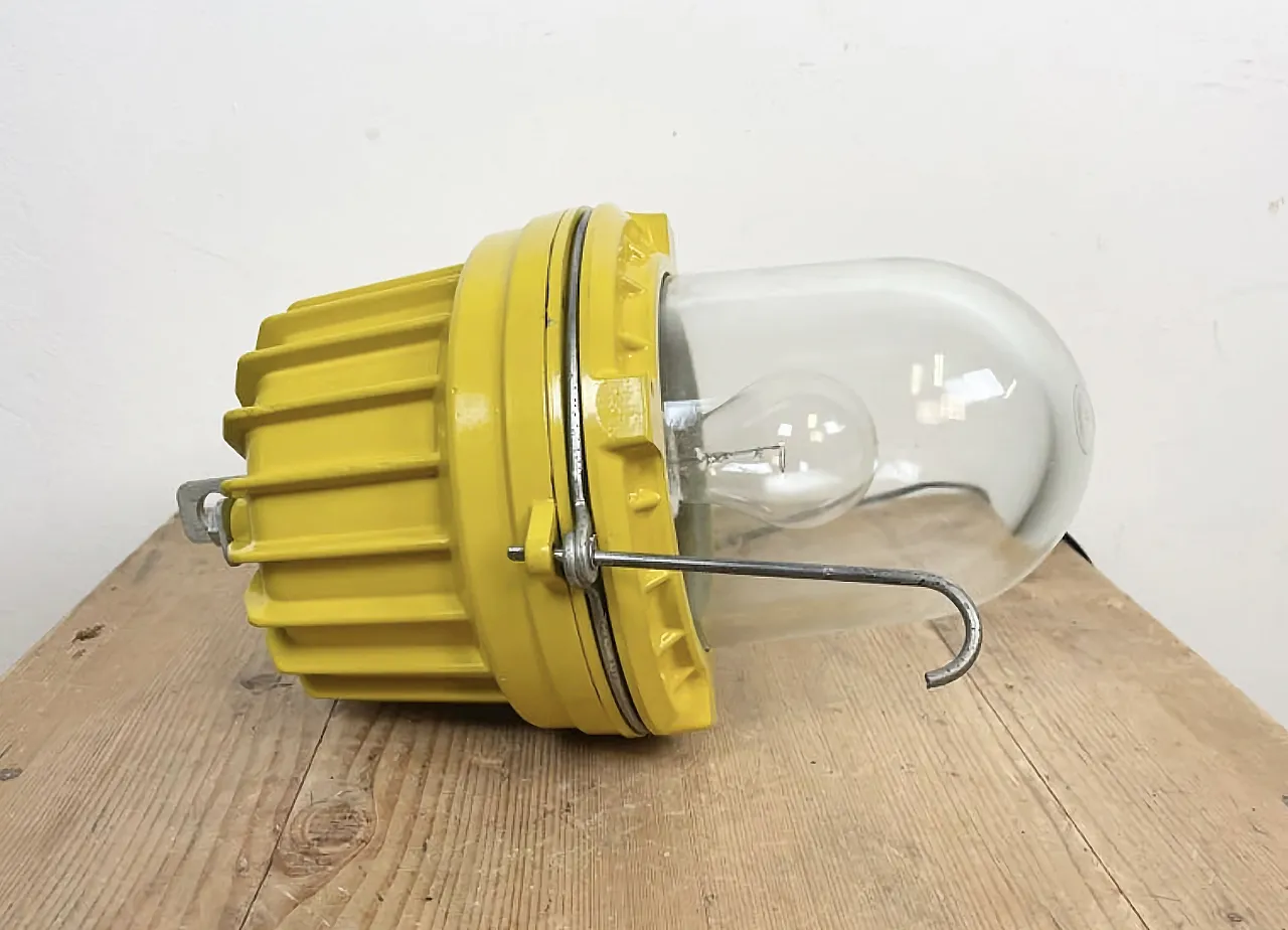 Yellow Industrial Explosion Proof Lamp from Elektrosvit, 1990s 14