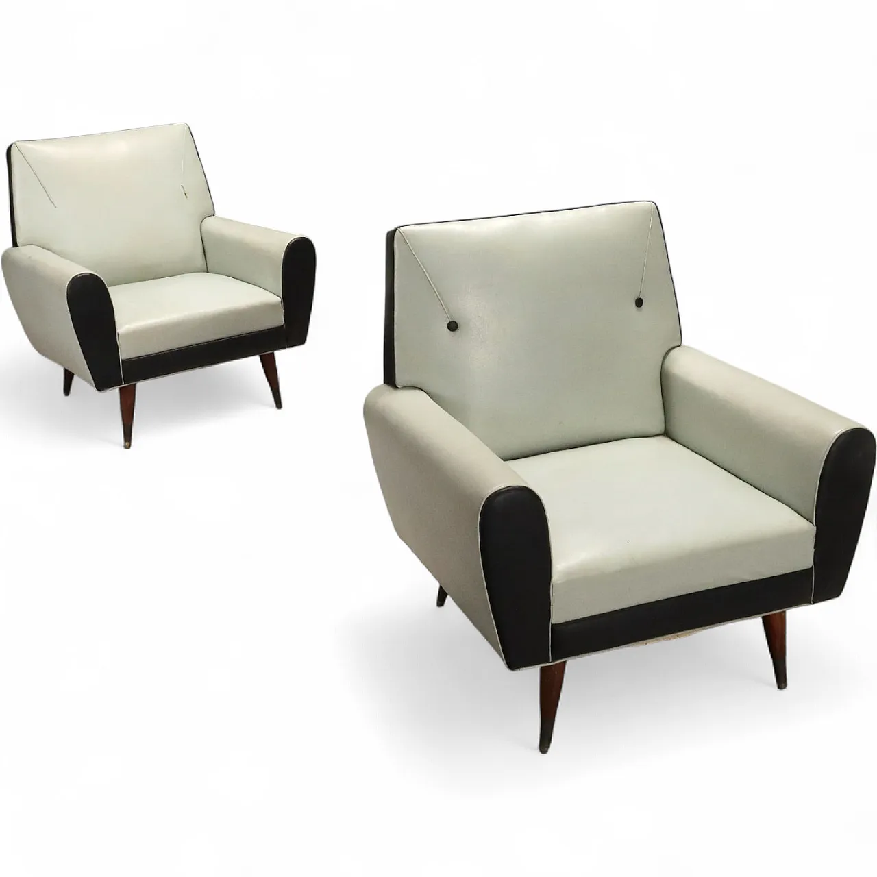 Coppia di poltrone con imbottitura in espanso e molle, '900 11