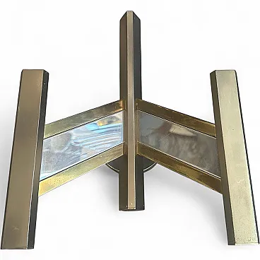 Brass and steel wall sconce by Gaetano Sciolari, 1960s