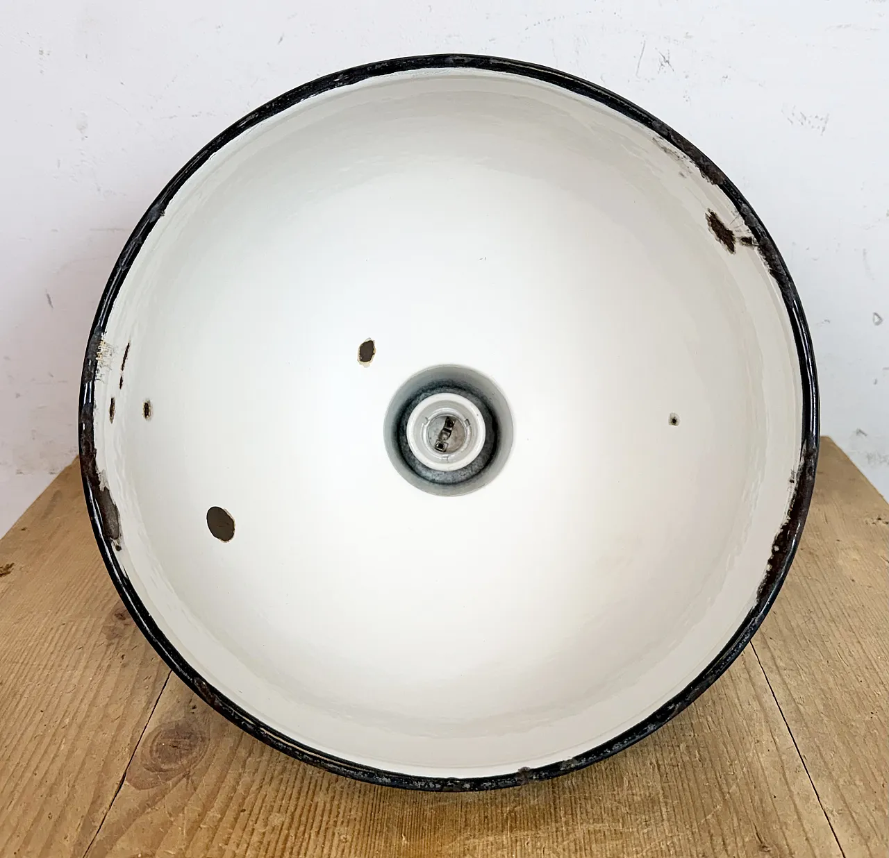 Industrial Petrol Enamel Factory Pendant Lamp, 1960s 15