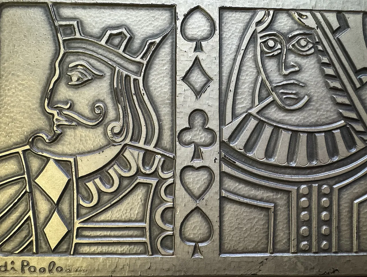 Scatola da gioco in legno e argento, anni '60 3