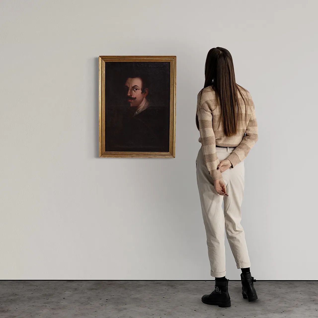 Dipinto spagnolo ritratto di gentiluomo, '700 3