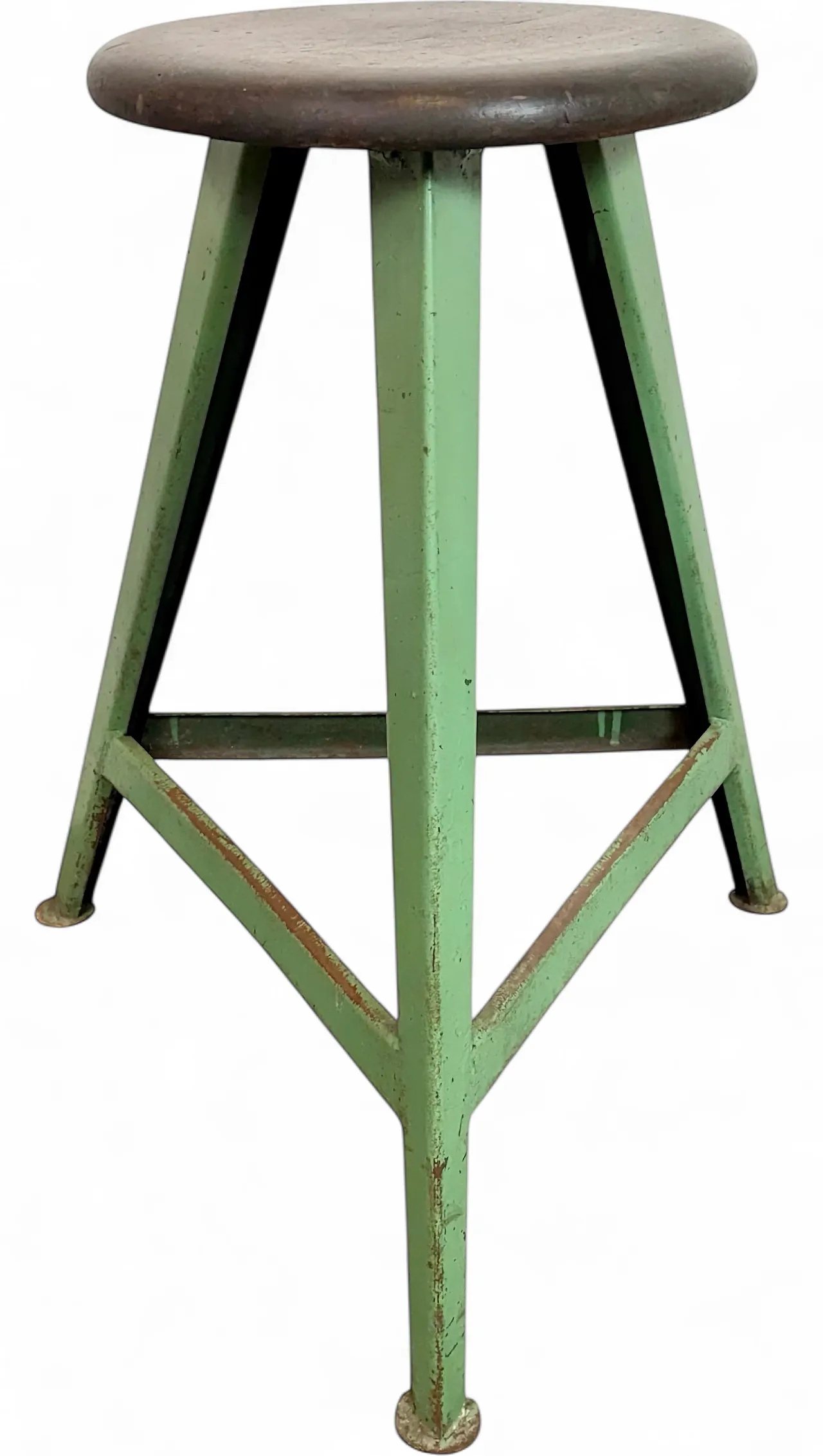 Sgabello da laboratorio industriale verde, anni '60 13