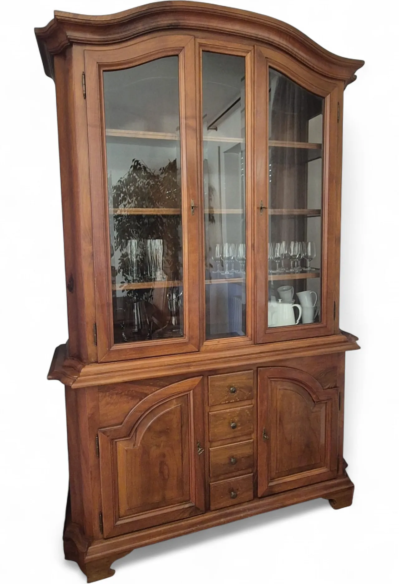 Toaldo glassware in solid walnut with ground crystals, 2000s 4