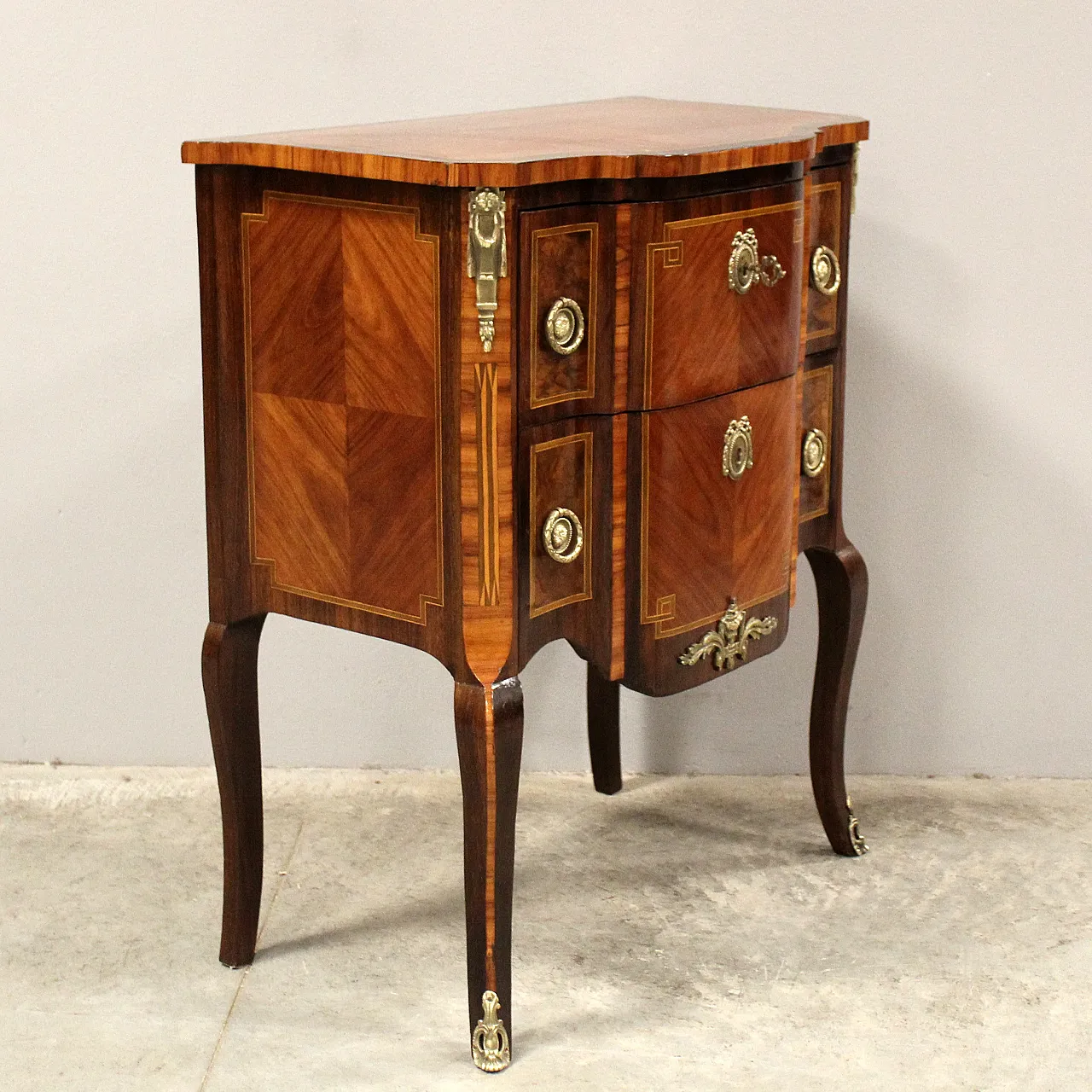 Cassettone comò Napoleone III intarsiato '800 3