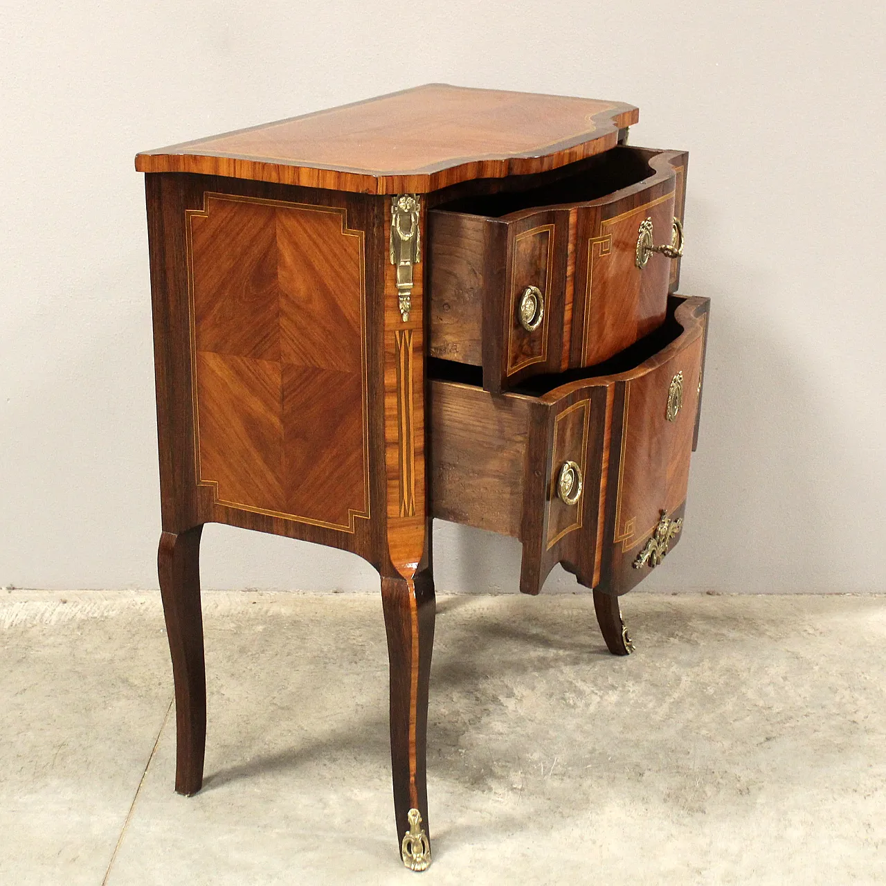 Cassettone comò Napoleone III intarsiato '800 5