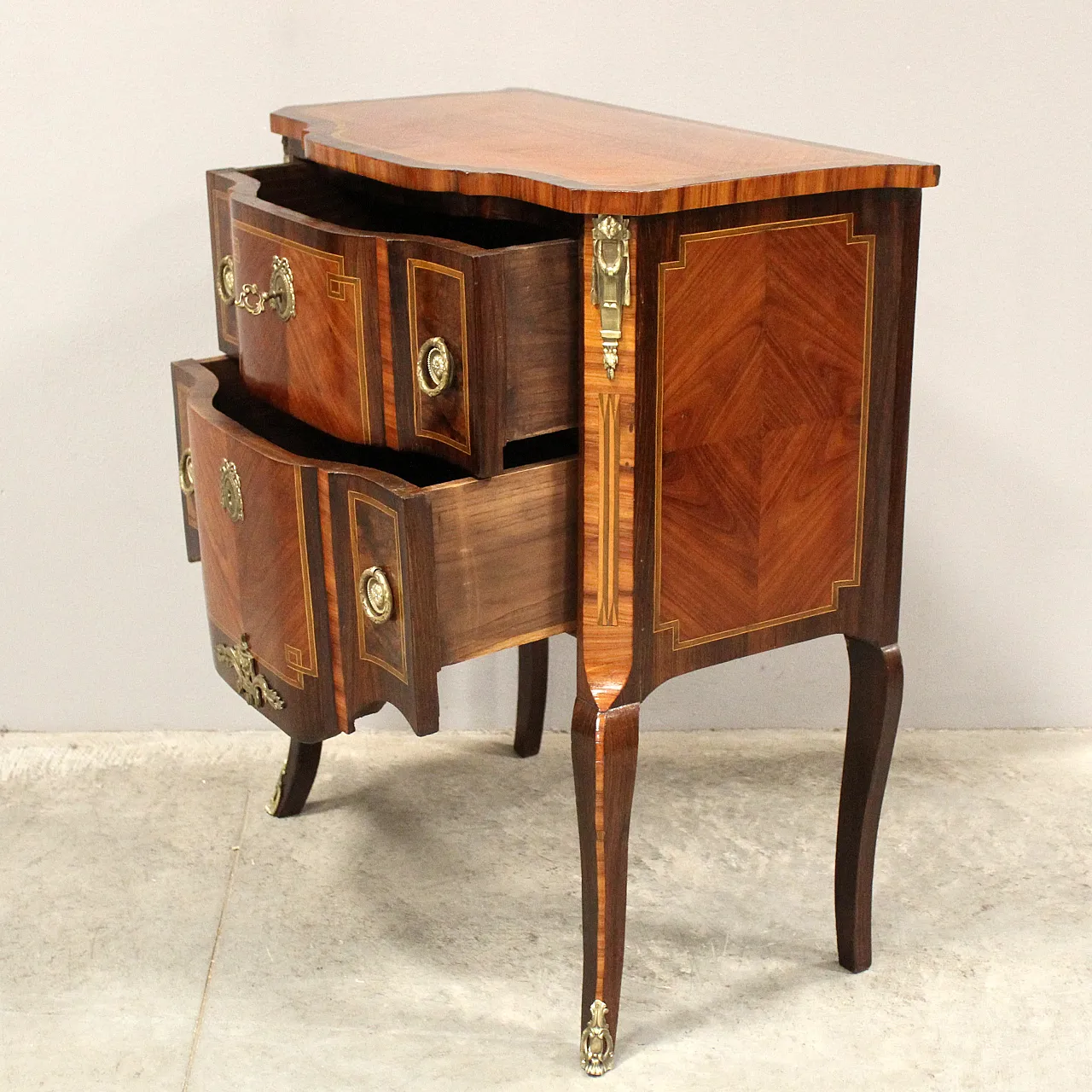 Cassettone comò Napoleone III intarsiato '800 6