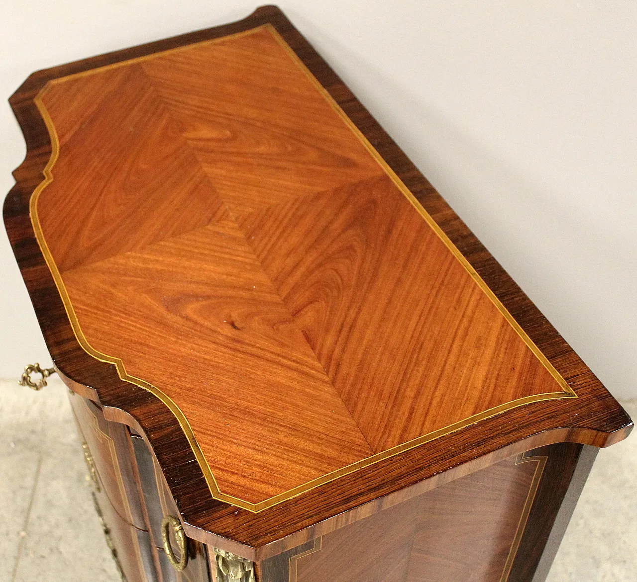 Cassettone comò Napoleone III intarsiato '800 12