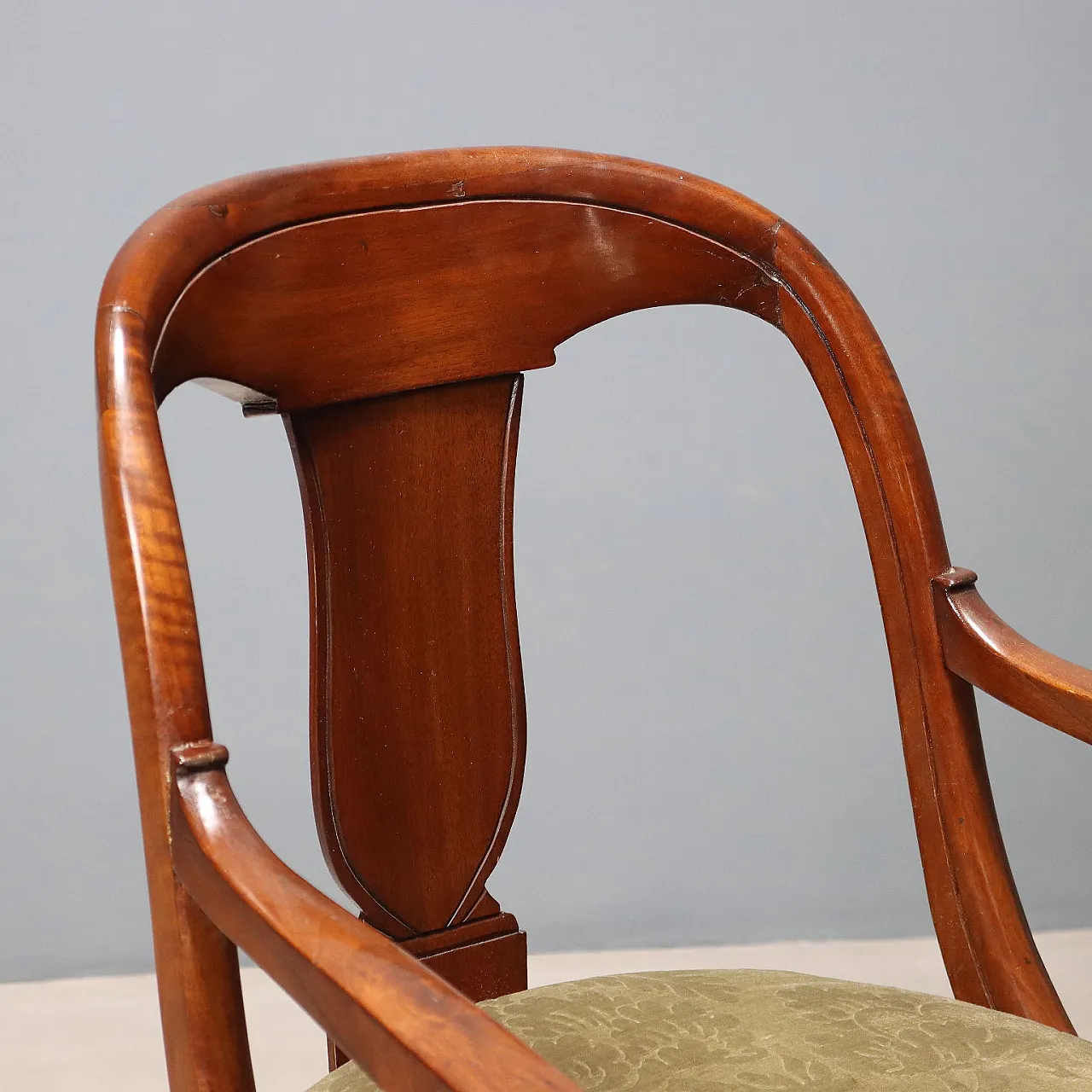 Poltrona Carlo X in noce, metà '800 4