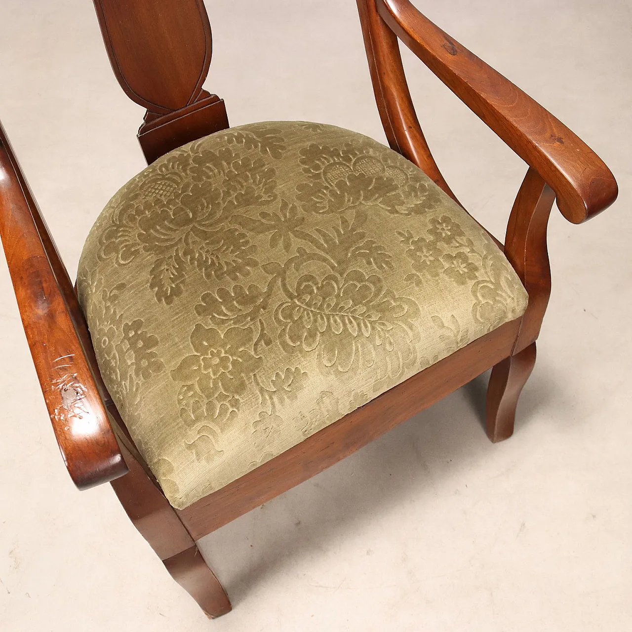 Poltrona Carlo X in noce, metà '800 7