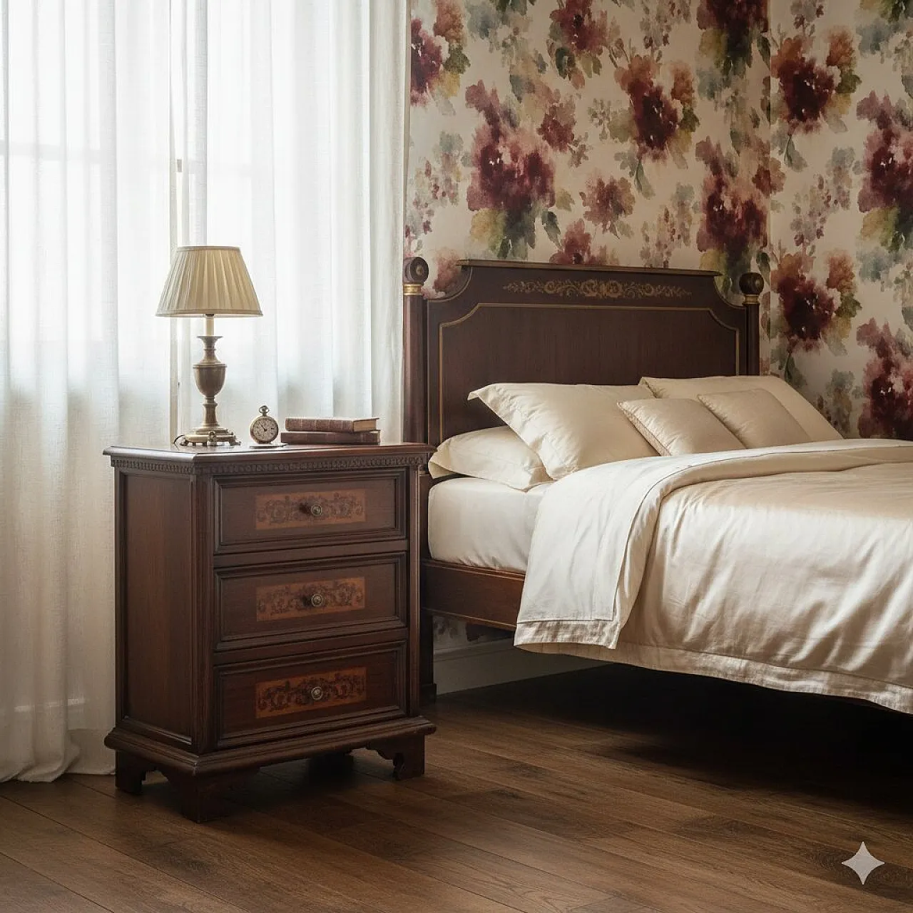 Comodino barocco in noce, fine '700 2