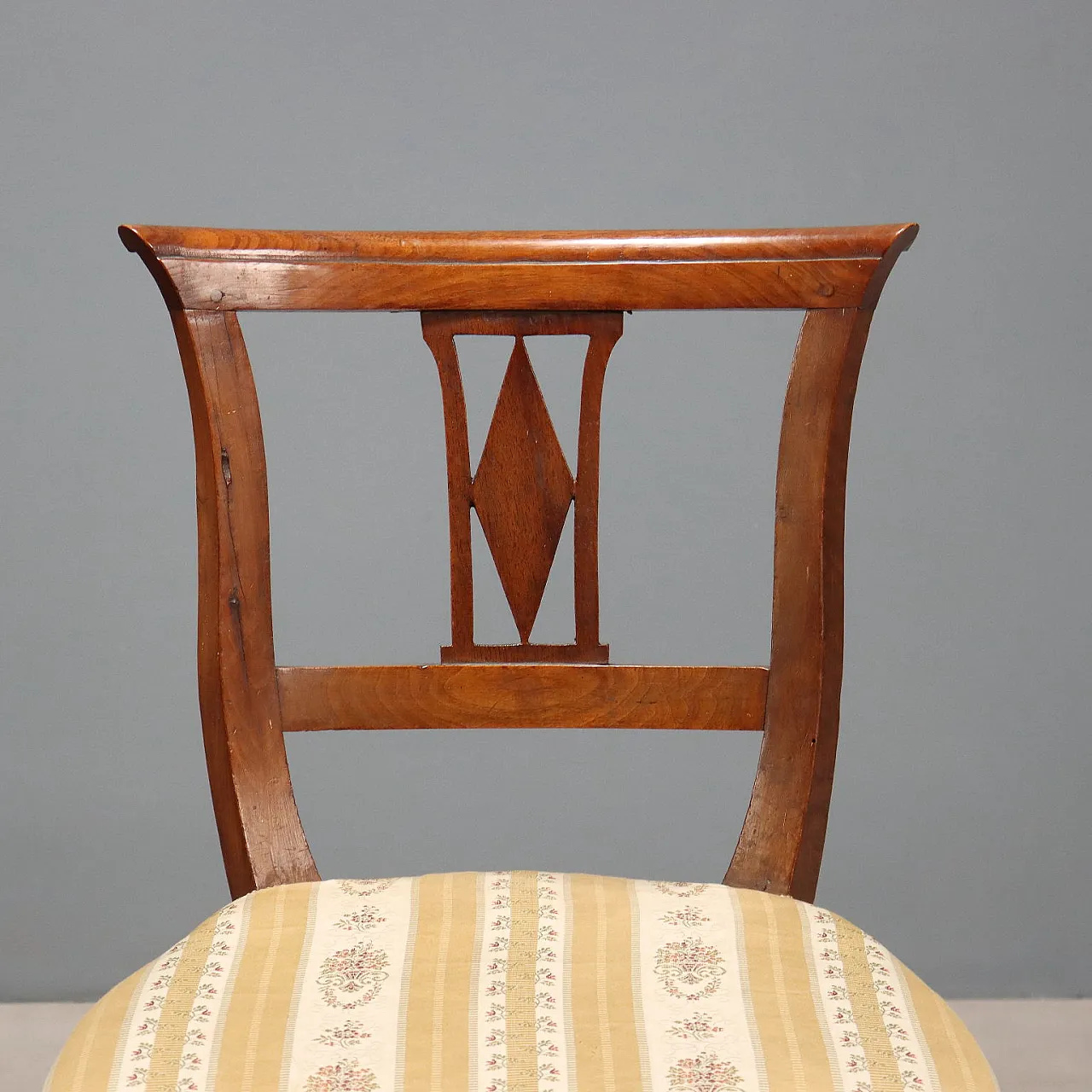 Coppia di sedie in mogano con sedile imbottito, metà '800 4